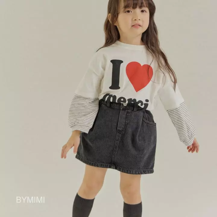 Bymimi - Korean Children Fashion - #designkidswear - Hei Denim Skirt - 4