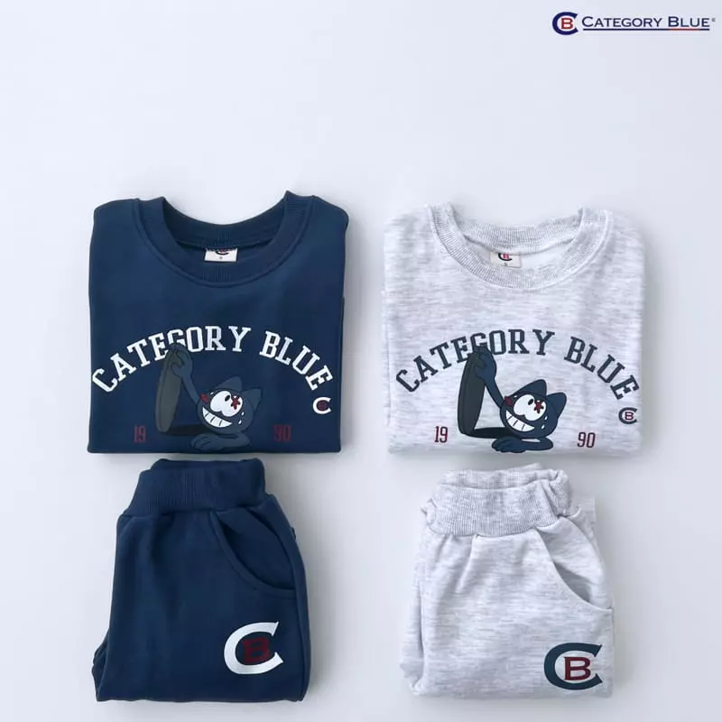 Category Blue - Korean Children Fashion - #littlefashionista - Kitty Top Bottom Set