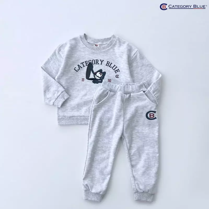 Category Blue - Korean Children Fashion - #minifashionista - Kitty Top Bottom Set - 3