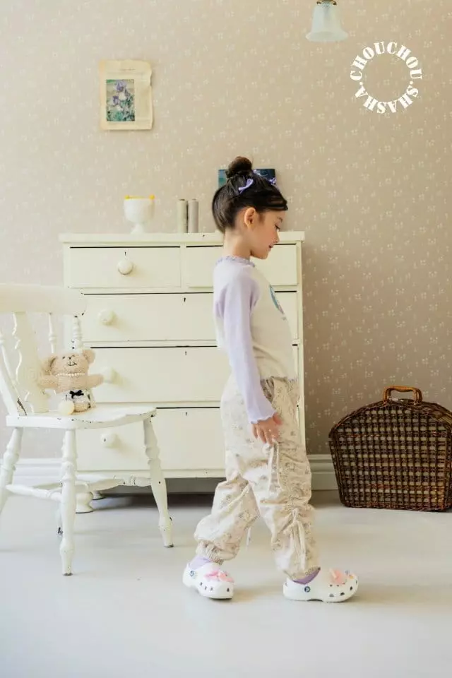 Chouchou Shasha - Korean Children Fashion - #kidzfashiontrend - Flower Shirring Pants
