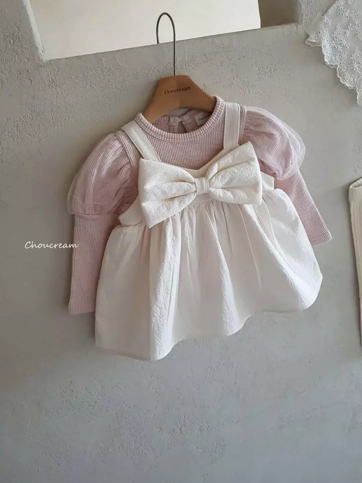 Choucream - Korean Baby Fashion - #babyboutique - Big Ribbon Mini One-piece - 5