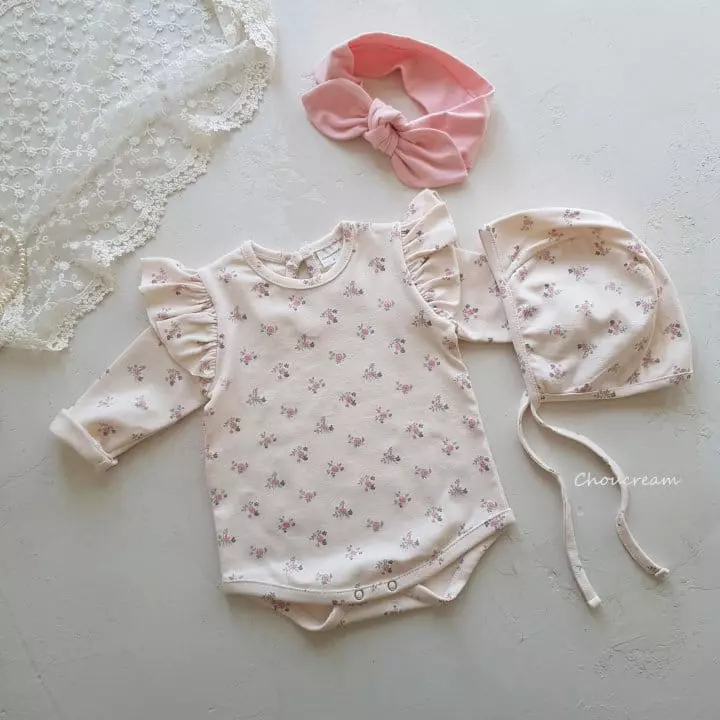 Choucream - Korean Baby Fashion - #babyoutfit - Irin Bonnet Bodysuit - 6