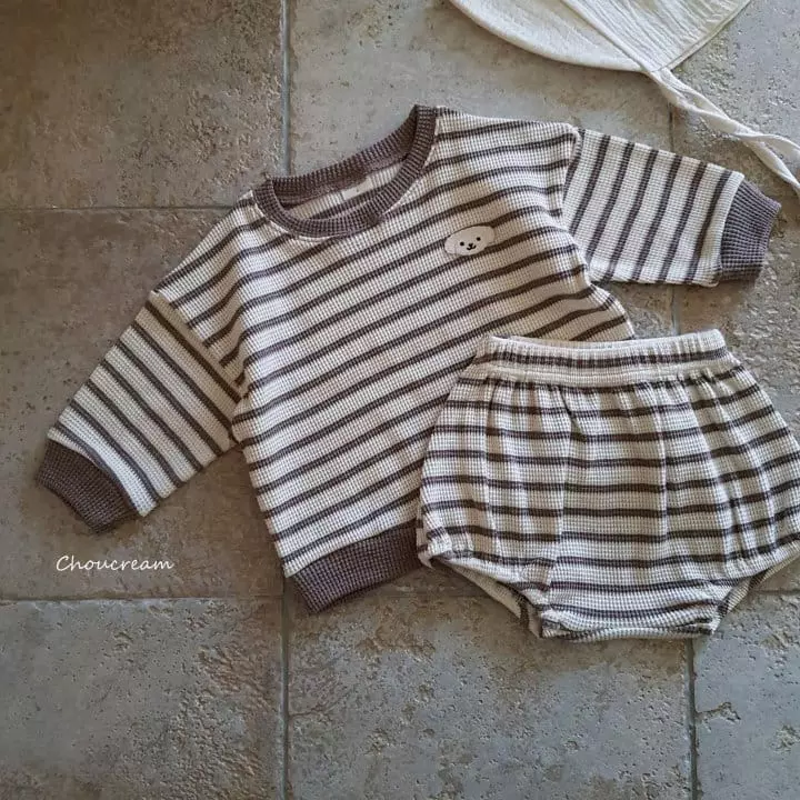 Choucream - Korean Baby Fashion - #babywear - Waffle ST Top Bottom Set - 10
