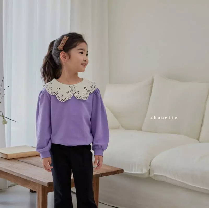 Chouette - Korean Children Fashion - #fashionkids - Knit Collar Sweatshirt - 4