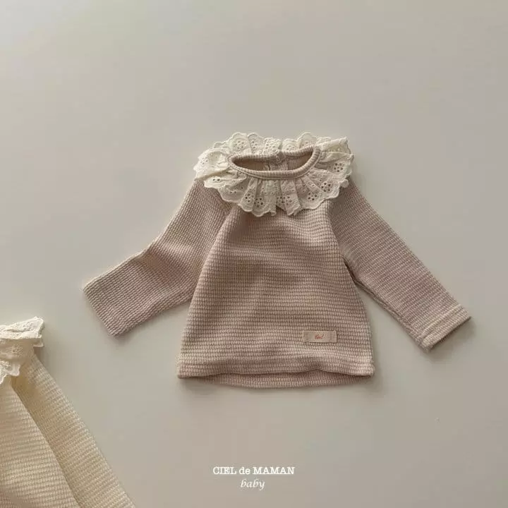 Ciel De Maman - Korean Baby Fashion - #babyboutique - Frill Waffle Tee - 12