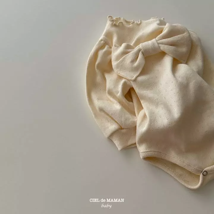 Ciel De Maman - Korean Baby Fashion - #babyboutiqueclothing - Ribbon Bodysuit - 4