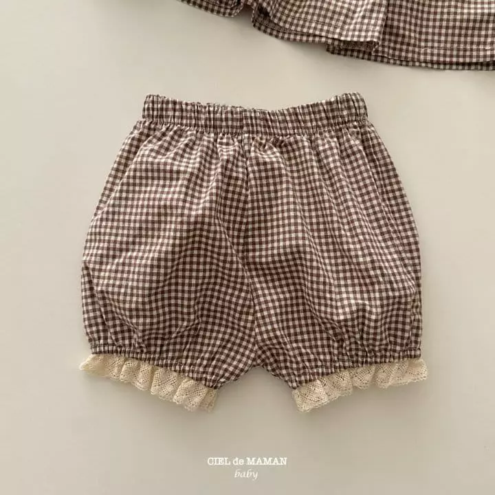 Ciel De Maman - Korean Baby Fashion - #babyfever - Check Frill Blouse Set - 7