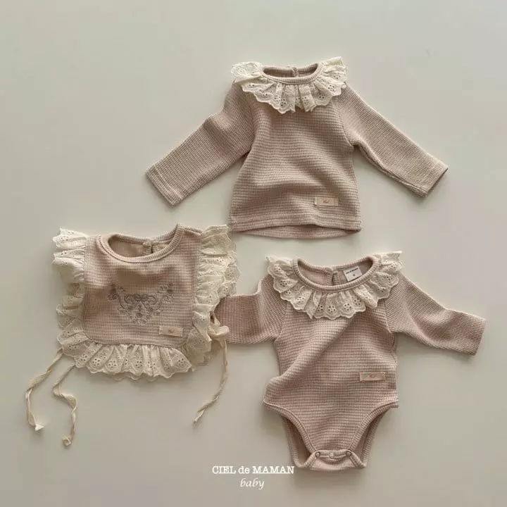 Ciel De Maman - Korean Baby Fashion - #babyfever - Frill Waffle Tee