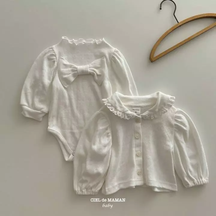 Ciel De Maman - Korean Baby Fashion - #babygirlfashion - Eyelet Cardigan - 6