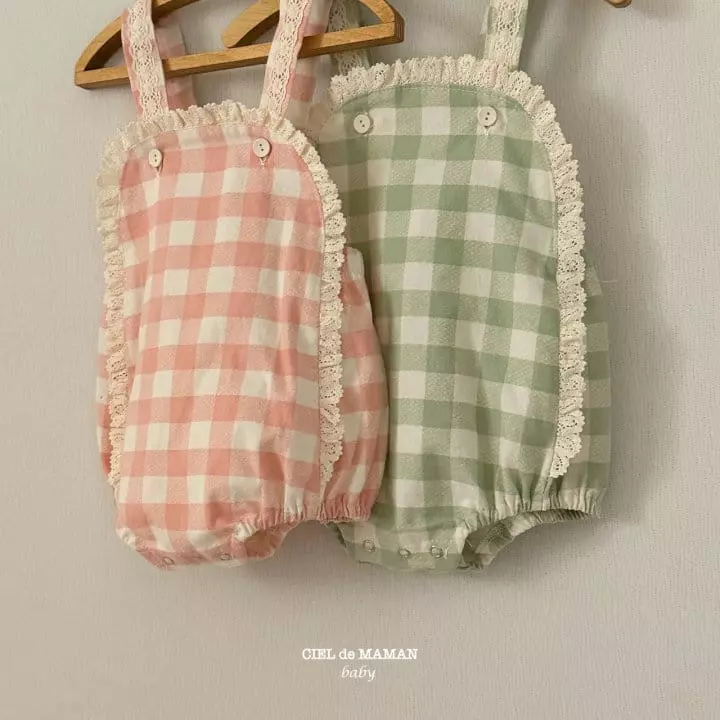Ciel De Maman - Korean Baby Fashion - #babylifestyle - Frill Check Dungarees - 10