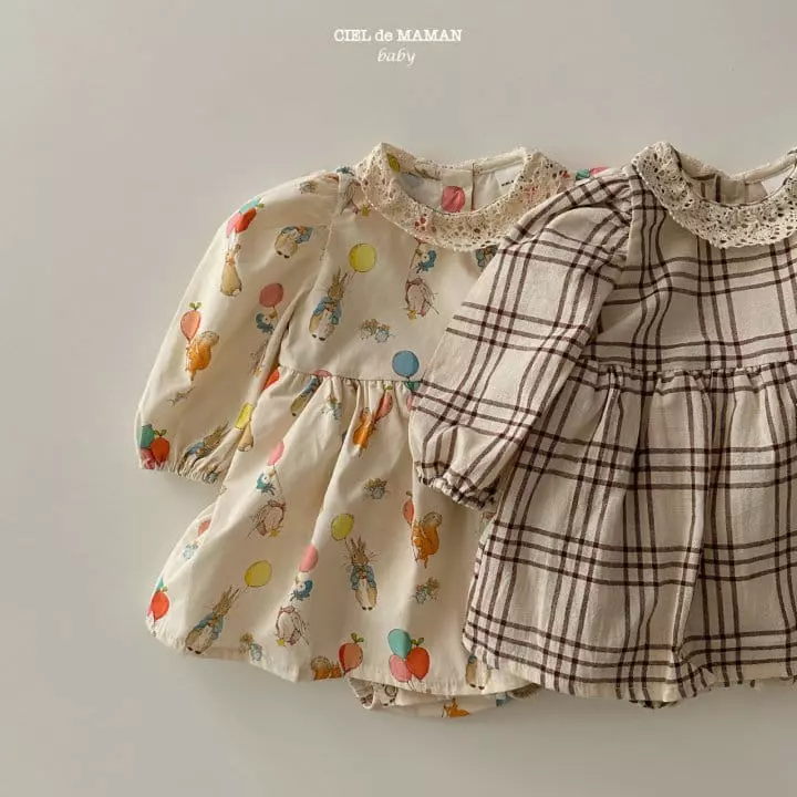 Ciel De Maman - Korean Baby Fashion - #babylifestyle - Lace Collar One-piece Bodysuit - 12