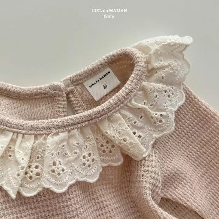 Ciel De Maman - Korean Baby Fashion - #babyootd - Frill Waffle Tee - 5