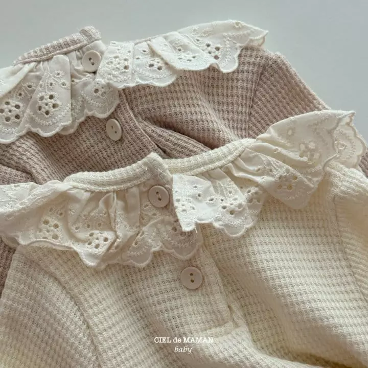 Ciel De Maman - Korean Baby Fashion - #smilingbaby - Frill Waffle Tee - 11