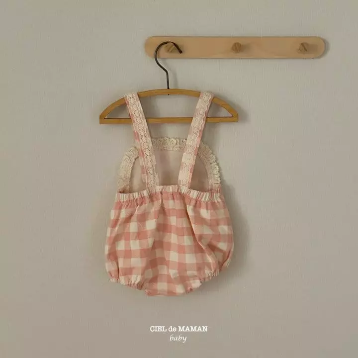 Ciel De Maman - Korean Baby Fashion - #smilingbaby - Frill Check Dungarees - 3