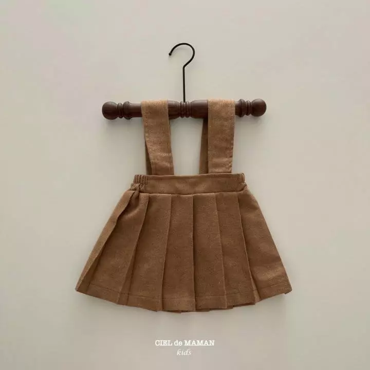 Ciel De Maman - Korean Children Fashion - #fashionkids - Wrinkle Dungarees Skirt