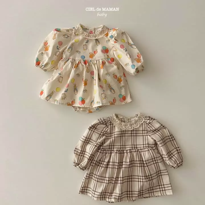 Ciel De Maman - Korean Children Fashion - #magicofchildhood - Lace Collar One-piece