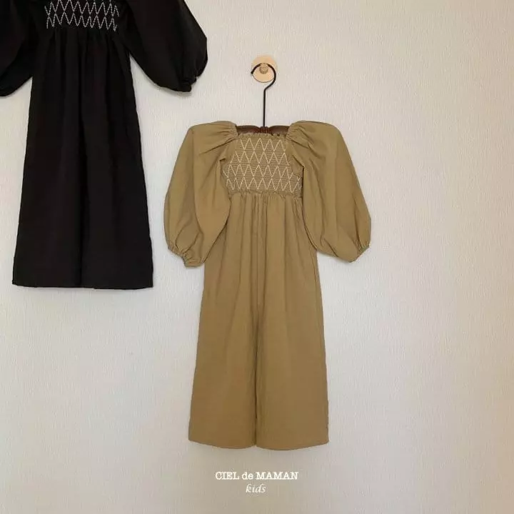 Ciel De Maman - Korean Children Fashion - #prettylittlegirls - Fall Smocked Jumpsuit - 10