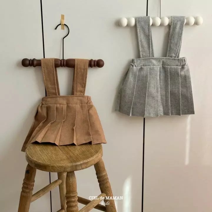 Ciel De Maman - Korean Children Fashion - #prettylittlegirls - Wrinkle Dungarees Skirt - 9