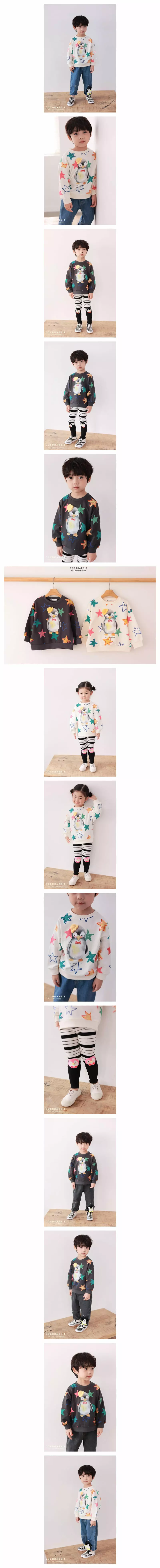 Coco Rabbit - Korean Children Fashion - #childrensboutique - Star Penguin Sweatshirt