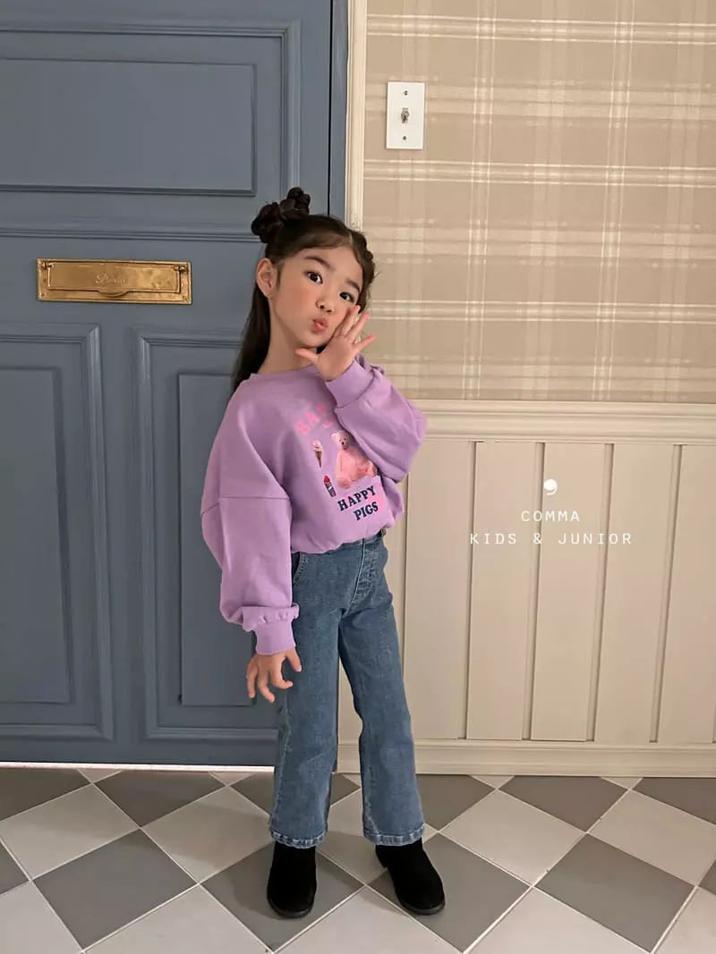 Comma - Korean Children Fashion - #kidsshorts - Happy Sweatshirt - 4