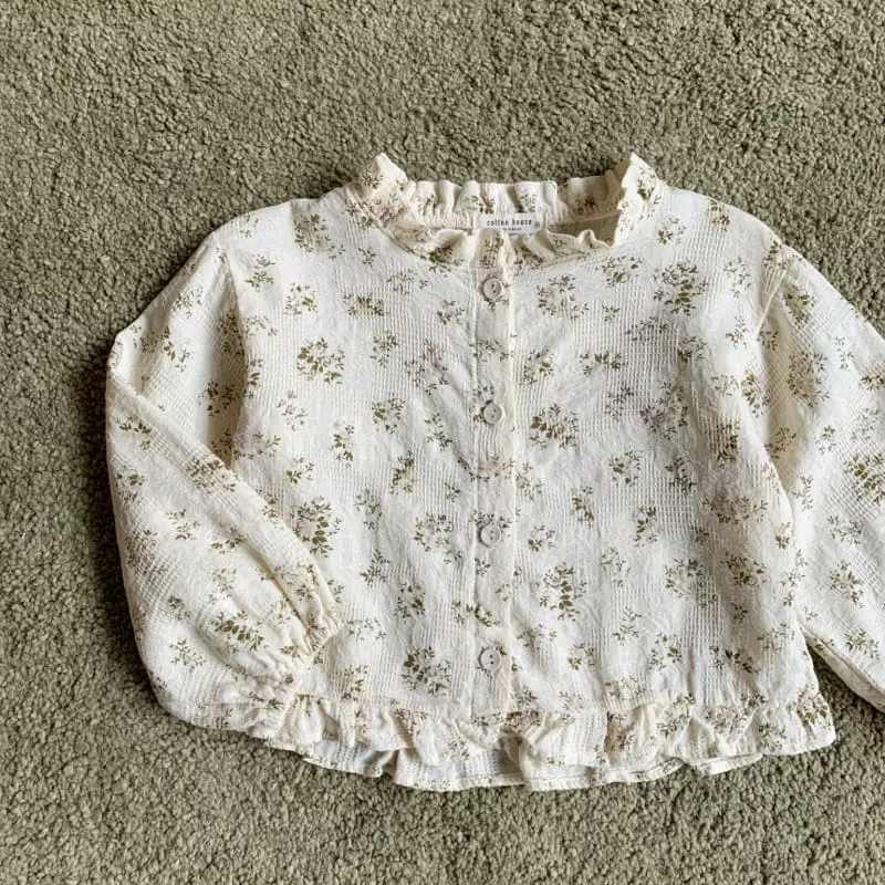 Cotton House - Korean Children Fashion - #childrensboutique - Jacquard Frill Blouse - 7