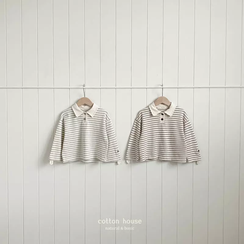 Cotton House - Korean Children Fashion - #kidsshorts - Bijo Collar Tee - 3
