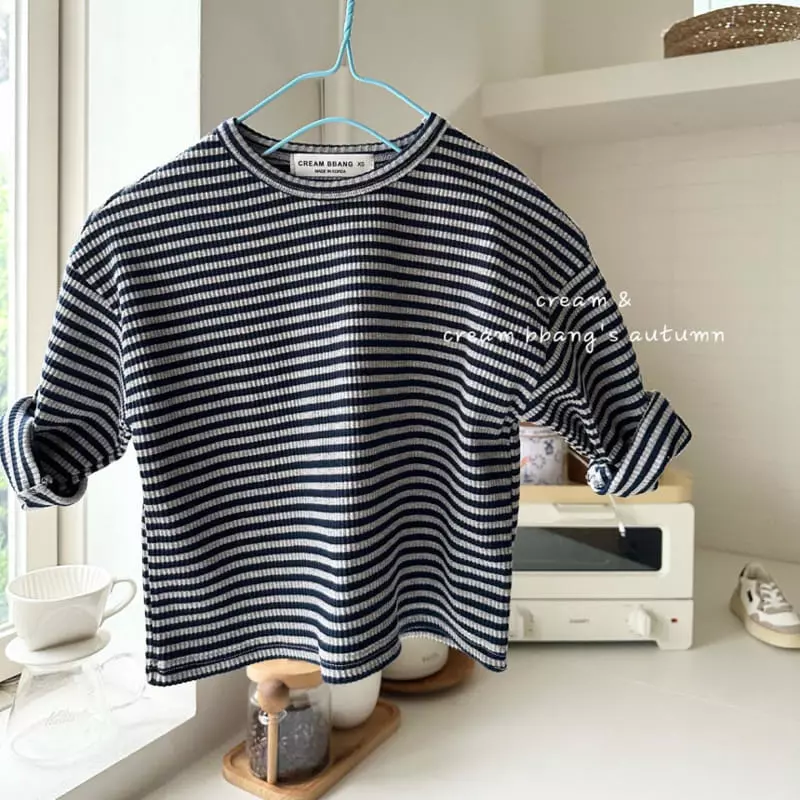 Cream Bbang - Korean Children Fashion - #littlefashionista - Rib Stripes Tee - 3