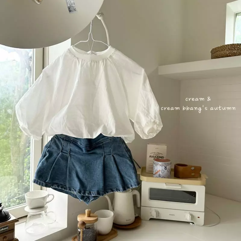 Cream Bbang - Korean Children Fashion - #minifashionista - Denim Wrap Skirt Pants - 3