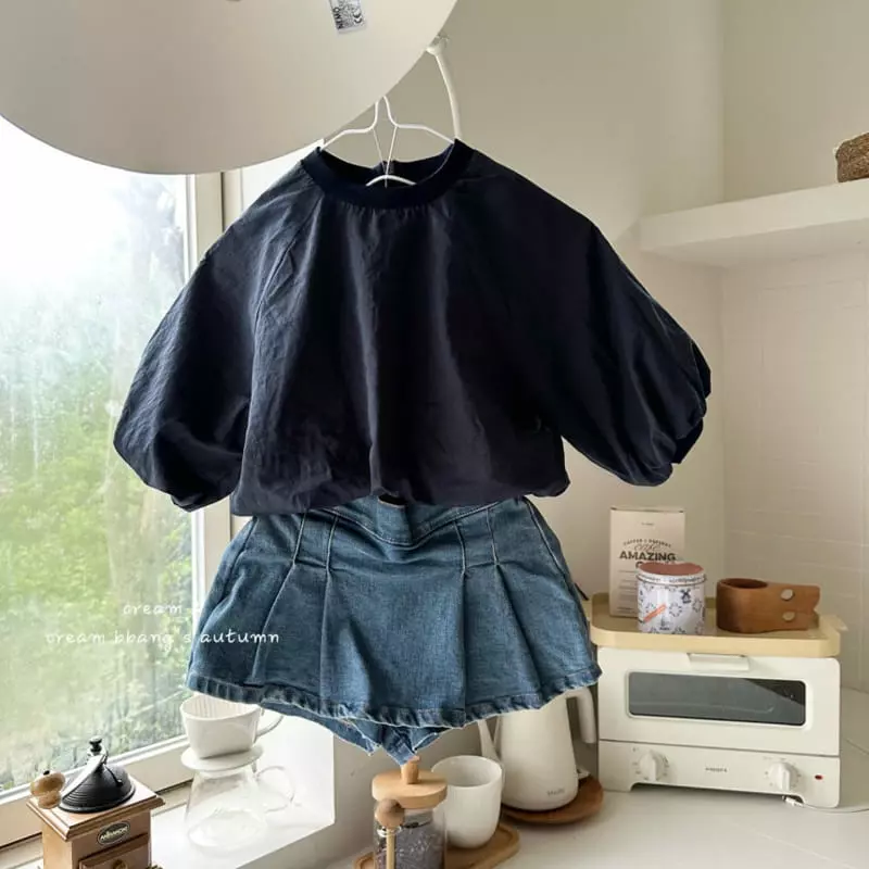 Cream Bbang - Korean Children Fashion - #minifashionista - Denim Wrap Skirt Pants - 4
