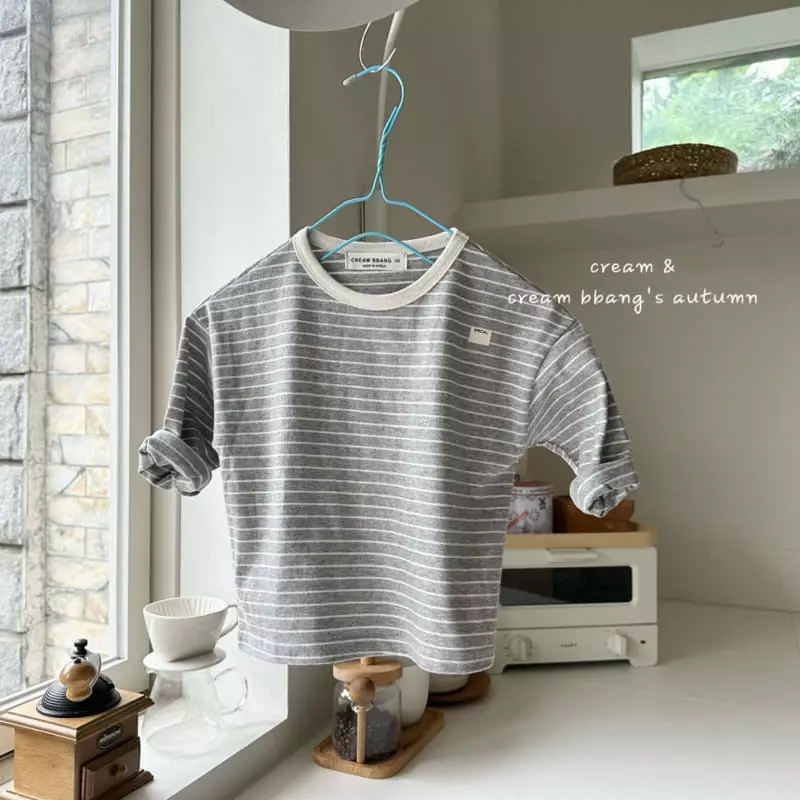 Cream Bbang - Korean Children Fashion - #todddlerfashion - Specail Stripes Tee - 6