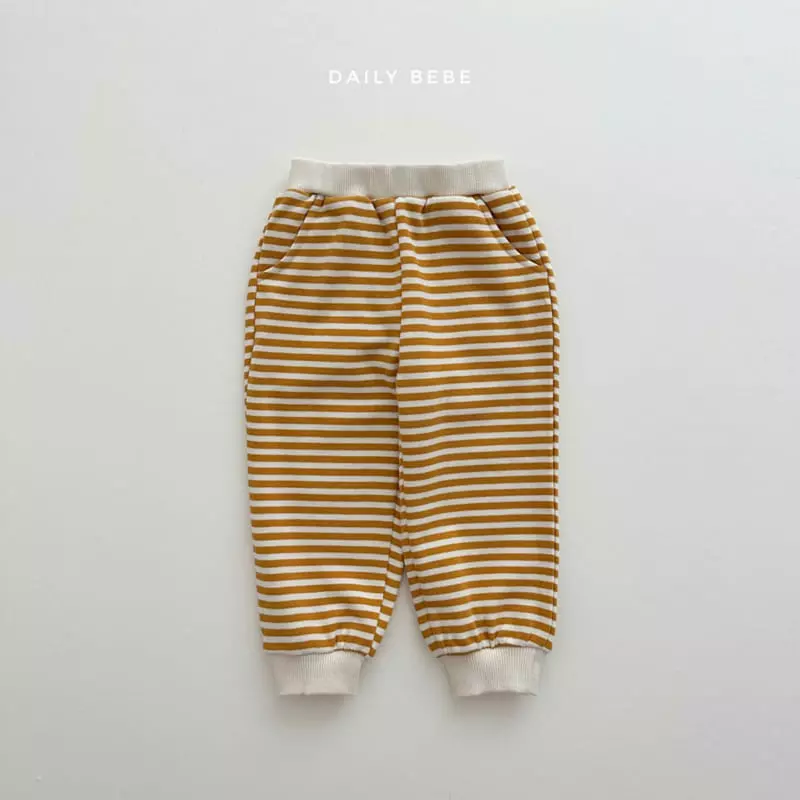 Daily Bebe - Korean Children Fashion - #Kfashion4kids - Stripes Collar Top Bottom Set - 3
