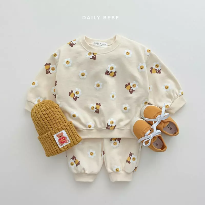 Daily Bebe - Korean Children Fashion - #childofig - Smile Top Bottom Set - 2