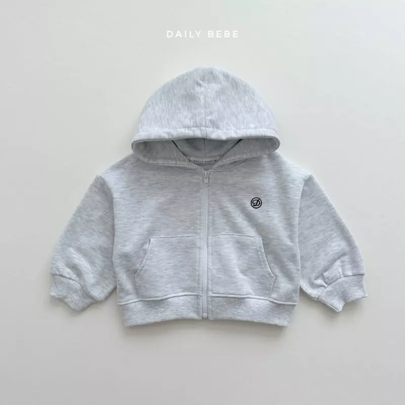 Daily Bebe - Korean Children Fashion - #childofig - D Embrodiery Hoody ZIP-up - 9