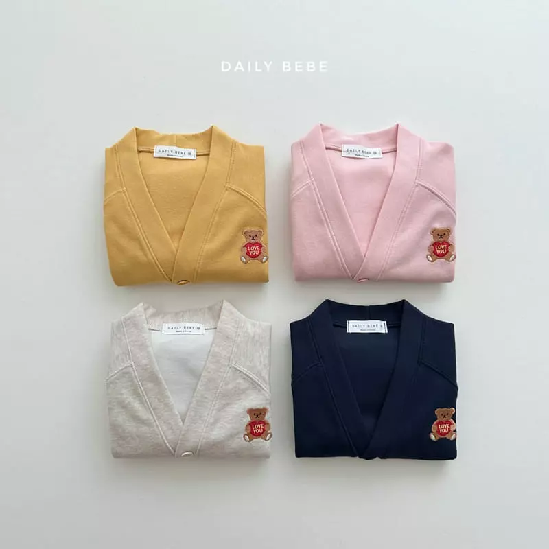 Daily Bebe - Korean Children Fashion - #designkidswear - Heart Bear Cardigan - 10