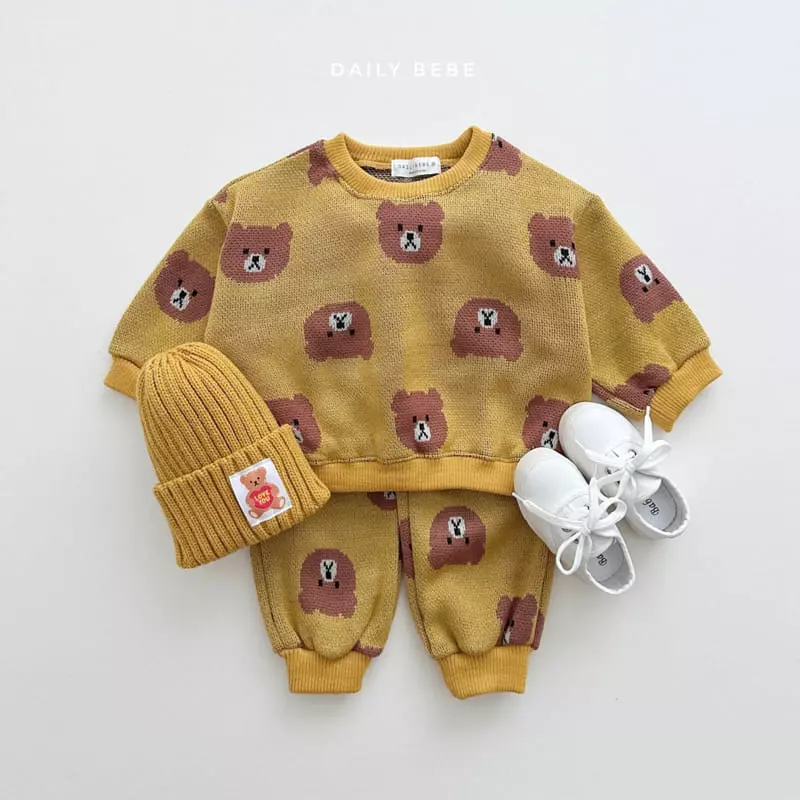 Daily Bebe - Korean Children Fashion - #designkidswear - Jacquard Jogger Top Bottom Set