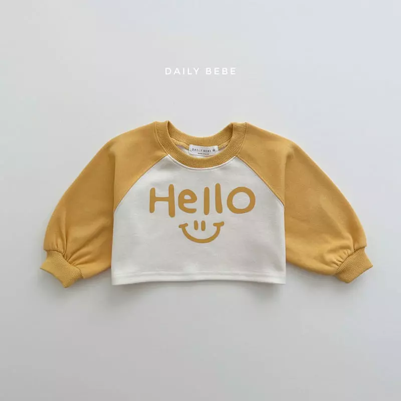 Daily Bebe - Korean Children Fashion - #designkidswear - Hello Crop Sweatshirt