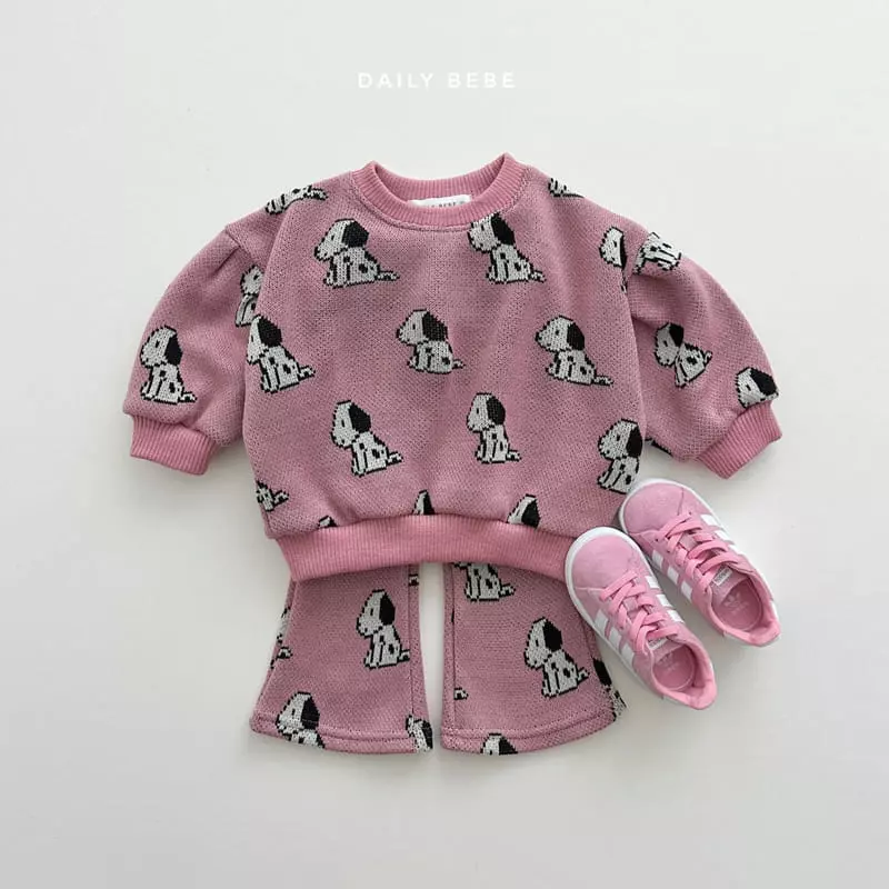 Daily Bebe - Korean Children Fashion - #discoveringself - Jacquard Bootscut Top Bottom Set