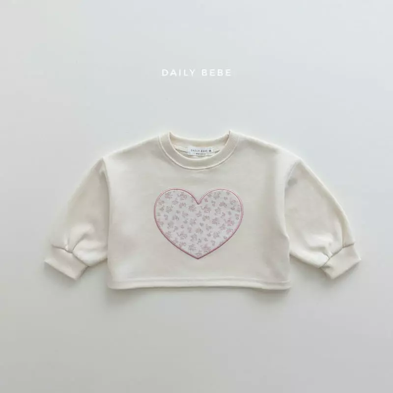 Daily Bebe - Korean Children Fashion - #discoveringself - Heart Crop Sweatshirt