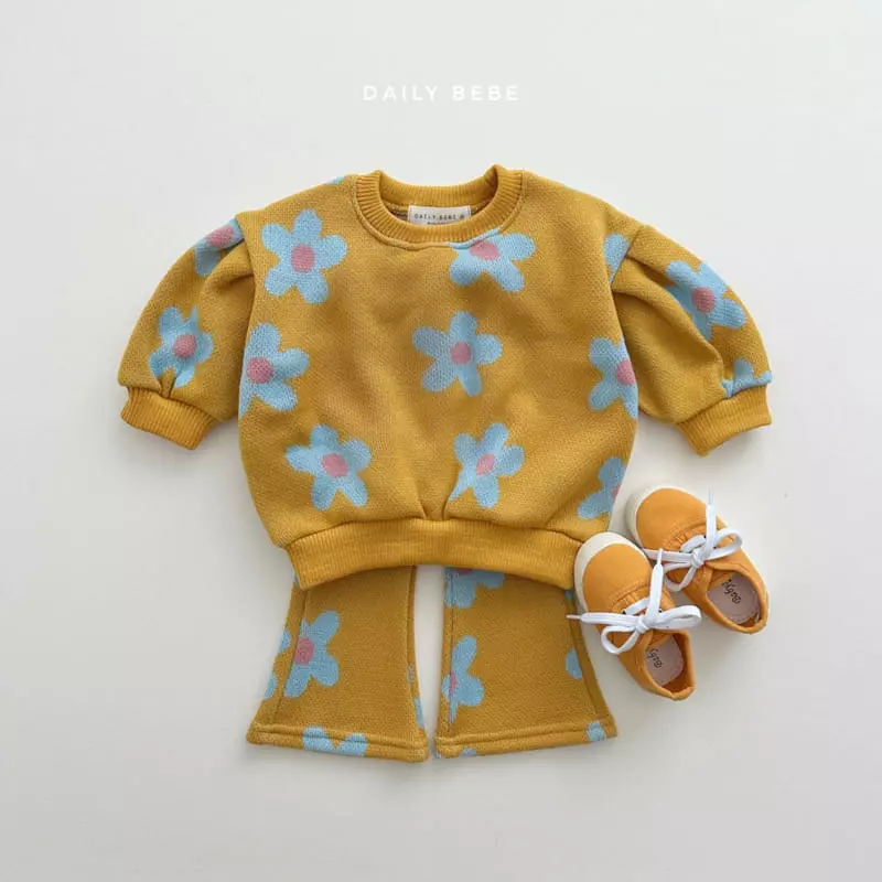 Daily Bebe - Korean Children Fashion - #kidsshorts - Jacquard Bootscut Top Bottom Set - 3