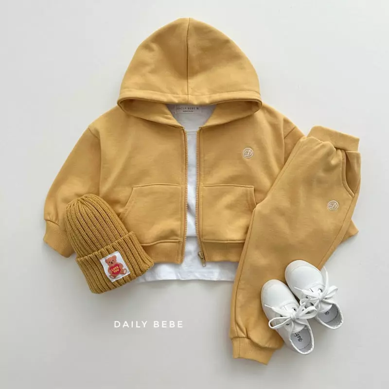 Daily Bebe - Korean Children Fashion - #kidsstore - D Embrodiery Hoody ZIP-up - 2