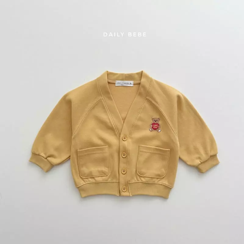 Daily Bebe - Korean Children Fashion - #littlefashionista - Heart Bear Cardigan