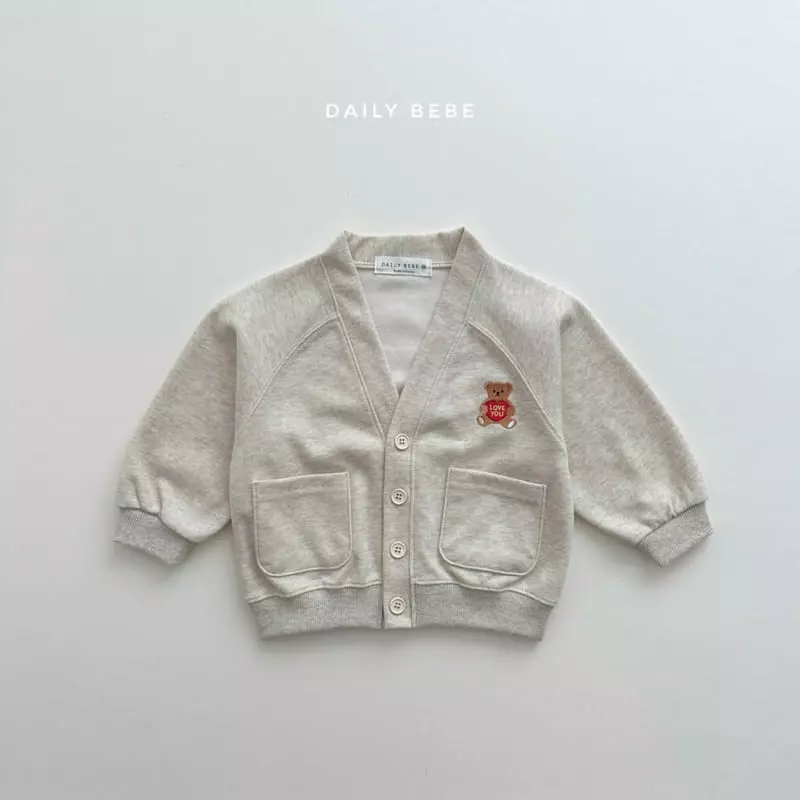 Daily Bebe - Korean Children Fashion - #minifashionista - Heart Bear Cardigan - 3