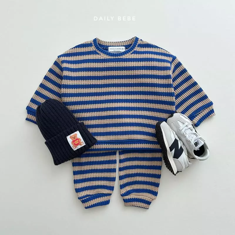 Daily Bebe - Korean Children Fashion - #minifashionista - Stripes Top Botom Set