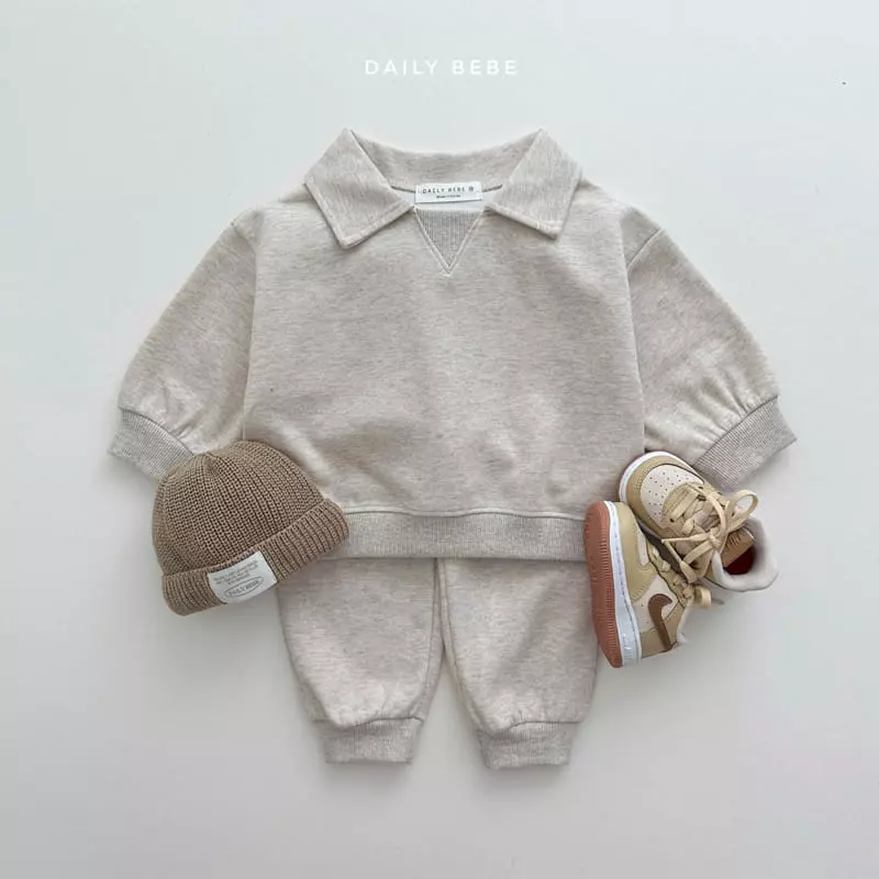 Daily Bebe - Korean Children Fashion - #minifashionista - Muzi Collar Top Bottom Set - 5