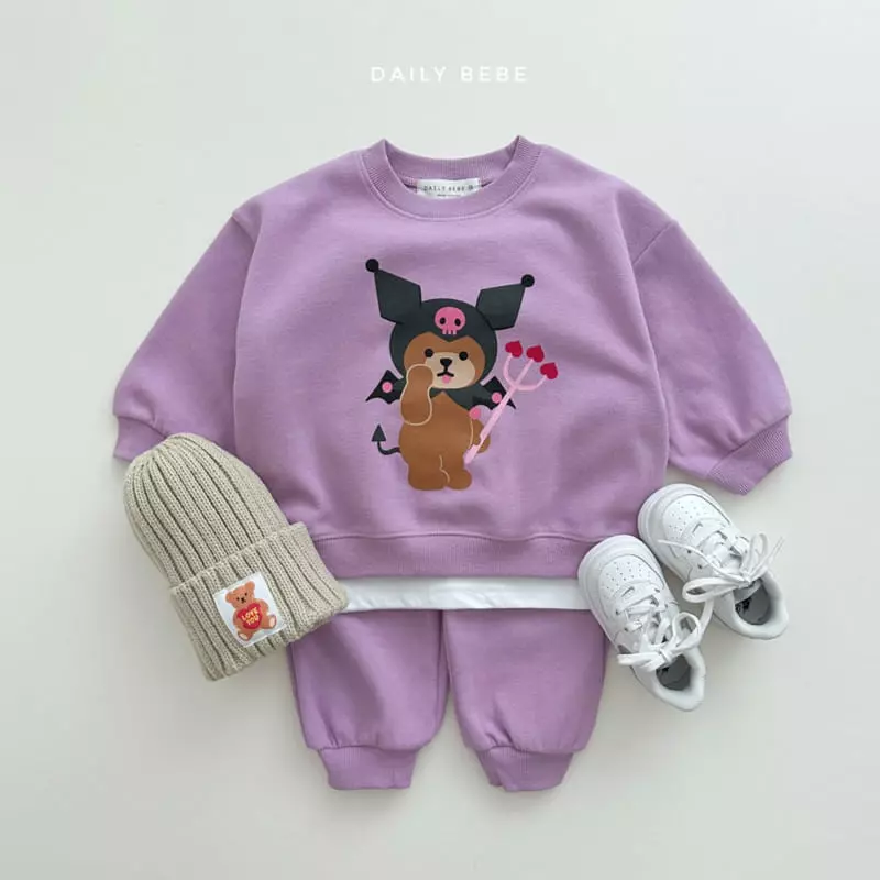 Daily Bebe - Korean Children Fashion - #minifashionista - Bear Rio Top Bottom Set - 2