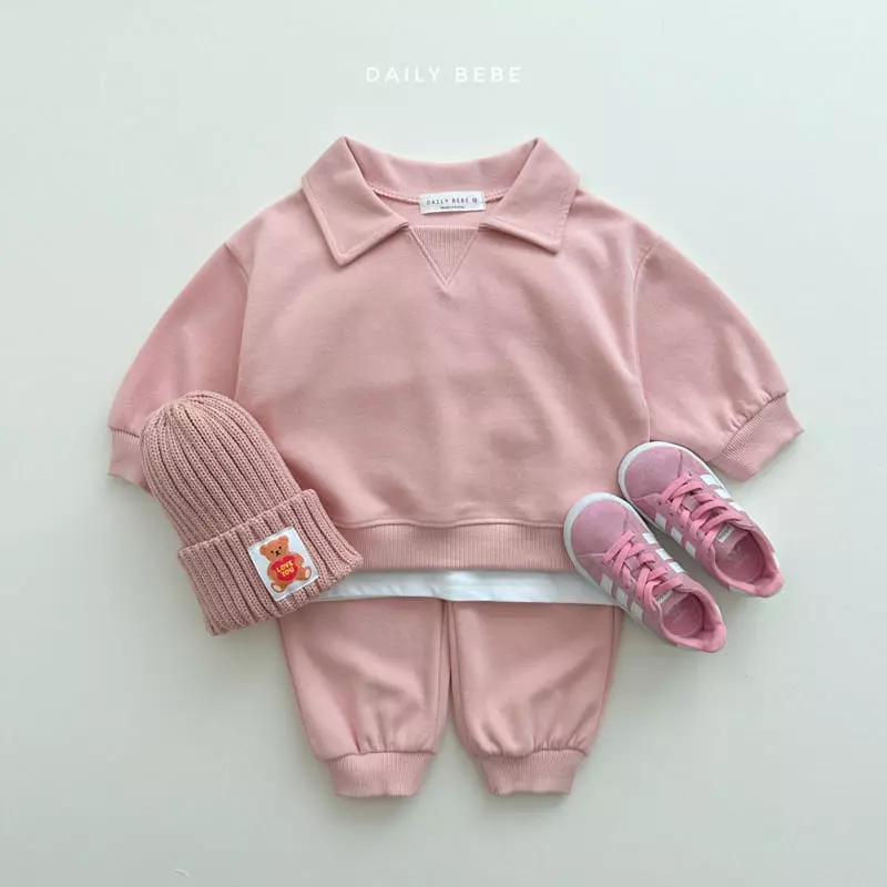 Daily Bebe - Korean Children Fashion - #prettylittlegirls - Muzi Collar Top Bottom Set - 6