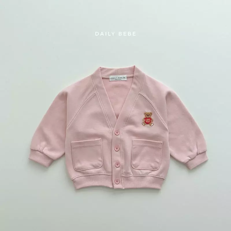Daily Bebe - Korean Children Fashion - #todddlerfashion - Heart Bear Cardigan - 5