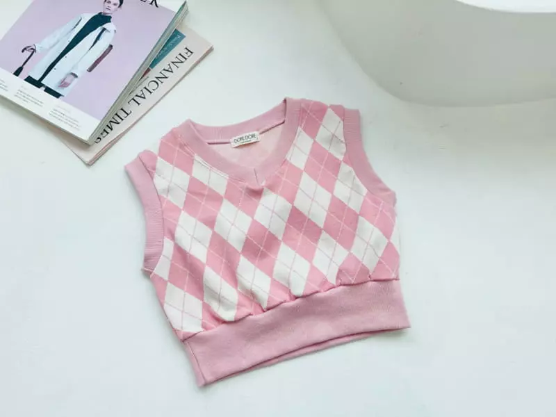 Dore Dore - Korean Children Fashion - #fashionkids - Argyle Jacquard Vest - 9