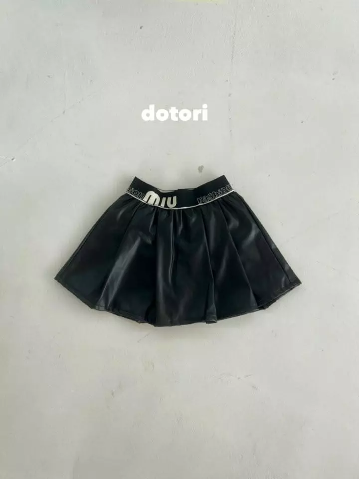 Dotori - Korean Children Fashion - #fashionkids - Leather Wrinkle Skirt