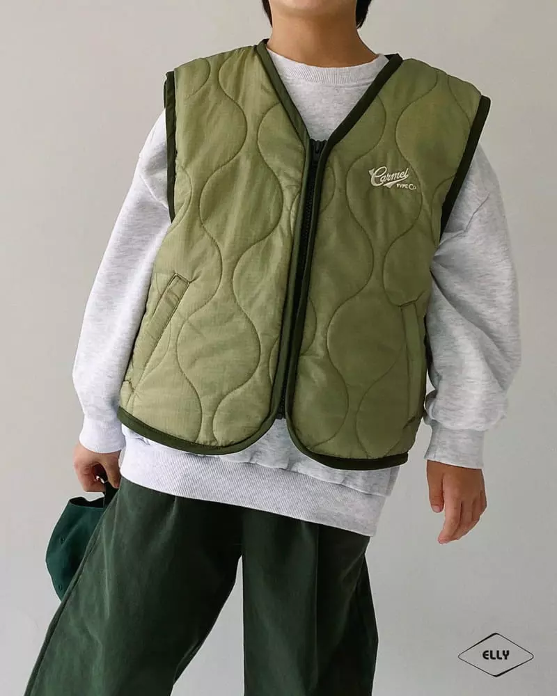 Ellymolly - Korean Children Fashion - #magicofchildhood - Camel Quilting Vest - 4